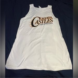 Crooks and castles Los Angeles white tank top